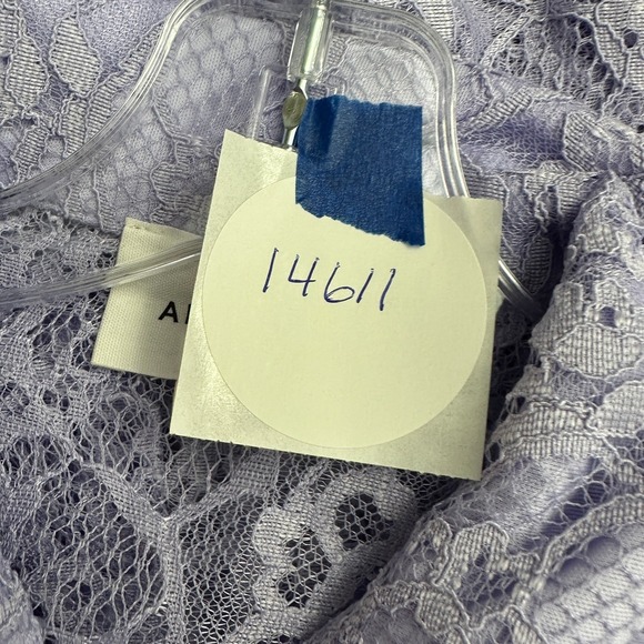 Andree by Unit Women Coquette Sheer Lace Top Size S Purple Victorian Cottagecore - Picture 8 of 8